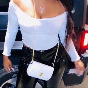 White off shoulder shirt